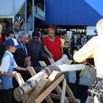 The Ikea Grand Opening Ceremony "wood cutting."